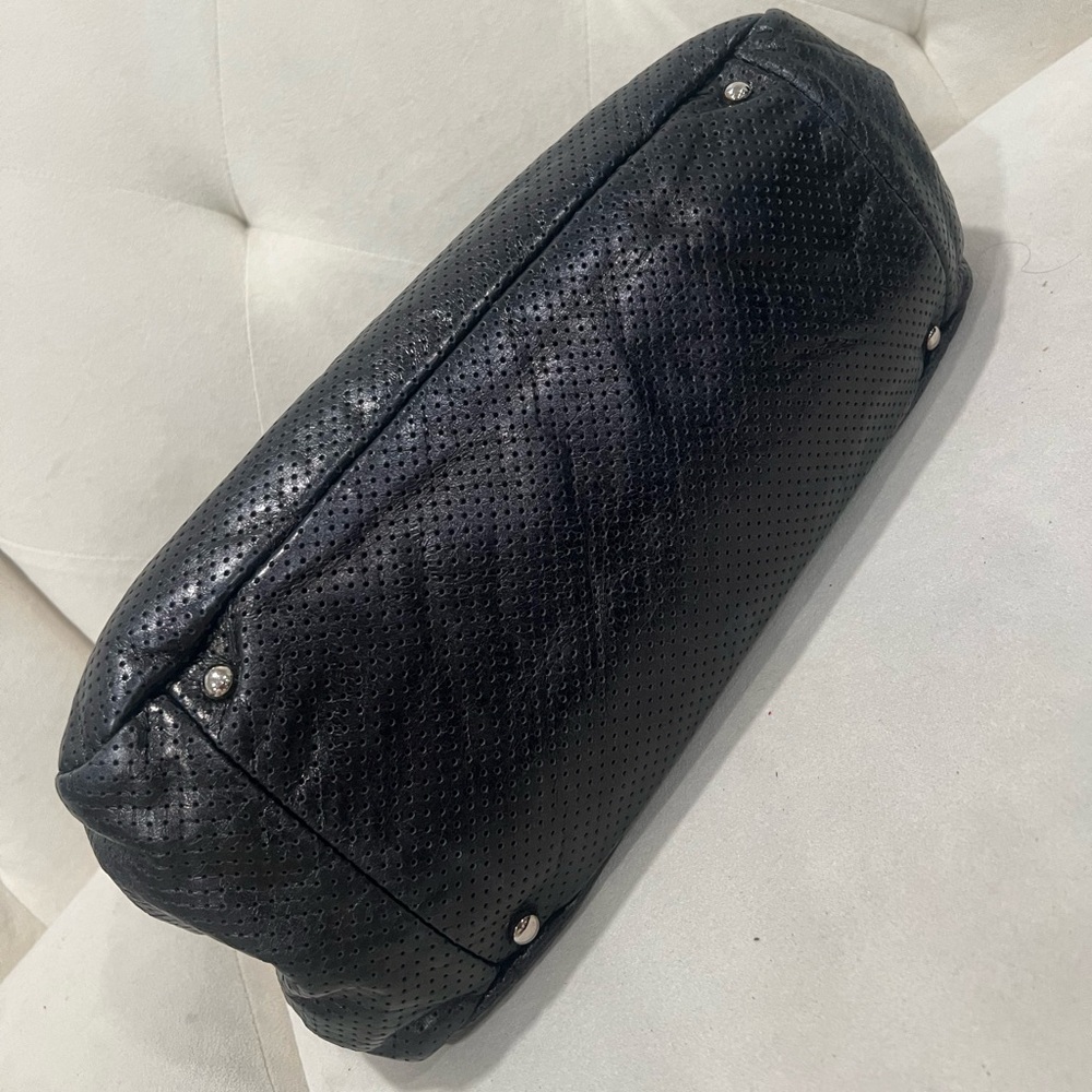 Chanel Perforated Accordion Flap Bag in Black Leather - Picture 9 of 15